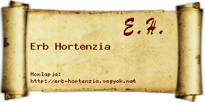 Erb Hortenzia névjegykártya