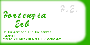 hortenzia erb business card